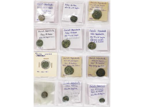 MONEDAS HISPANOÁRABES. Lote 106 monedas Tipo Felús. DIVERSAS