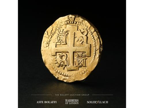 FELIPE V. 8 Escudos. 1737. LIMA. L.N. Anv.: Cruz entre casti