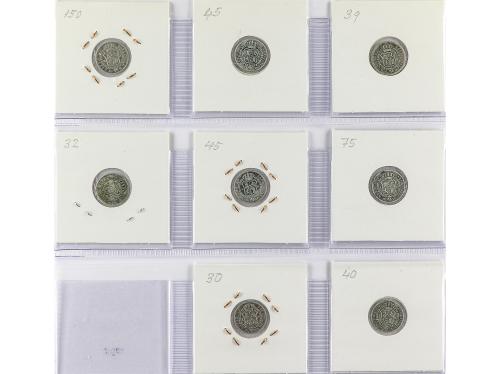 ISABEL II. Lote 8 monedas 1 Real. 1838 a 1849. MADRID. Todas