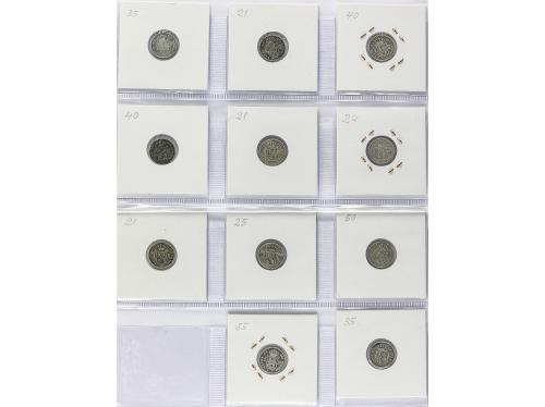 ISABEL II. Lote 11 monedas 1 Real. 1852 a 1863. BARCELONA. T