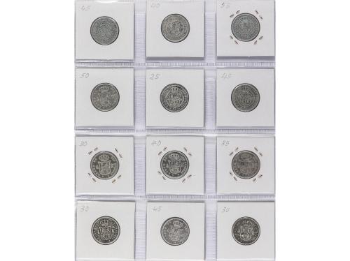 ISABEL II. Lote 14 monedas 4 Reales. 1835 a 1864. MADRID. To