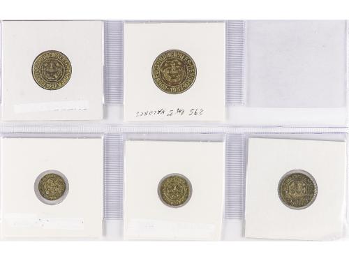 EMISIONES LOCALES GUERRA CIVIL. Lote 5 monedas 5 Céntimos a 