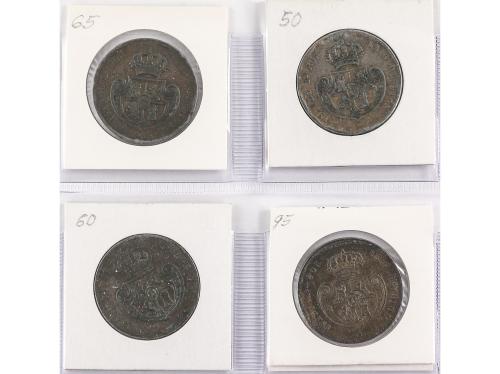 ISABEL II. Lote 4 monedas 1/2 Real. 1850 A 1853. SEGOVIA. AC
