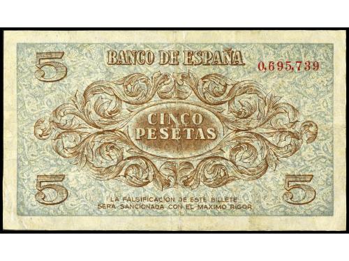 ESTADO ESPAÑOL. 5 Pesetas. 21 Noviembre 1936. (Leves roturas