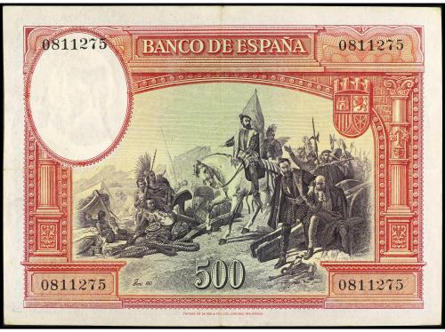 GUERRA CIVIL, ZONA REPUBLICANA. 500 Pesetas. 7 Enero 1935. H