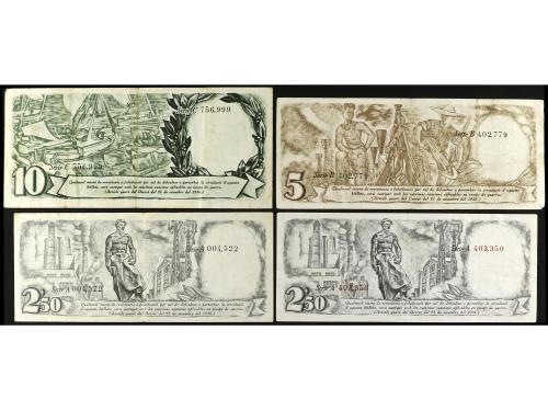 GUERRA CIVIL, ZONA REPUBLICANA. Serie 4 billetes 2, 50 (2), 