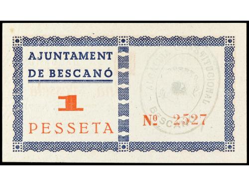 CATALUNYA. 1 Pesseta. 20 Maig 1937. Aj. de BESCANO. Sin firm