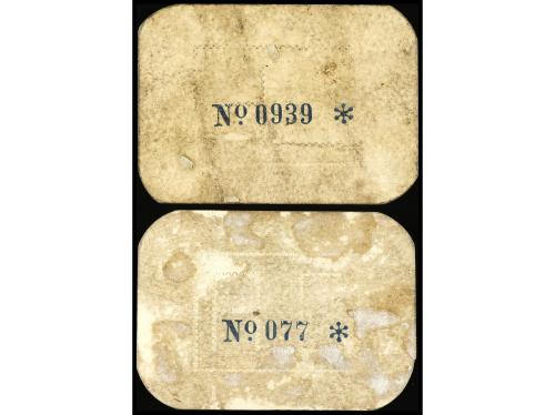 CATALUNYA. Lote 2 billetes 50 Cèntims y 1 Pesseta. Aj. de CA