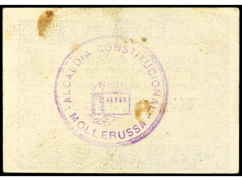 CATALUNYA. 1 Pesseta. Aj. de MOLLERUSSA. Cartón. (Manchitas)