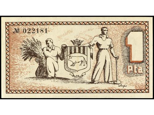 CATALUNYA. Lote 3 billetes 50 Cèntims (2) y 1 Pesseta. Aj. d