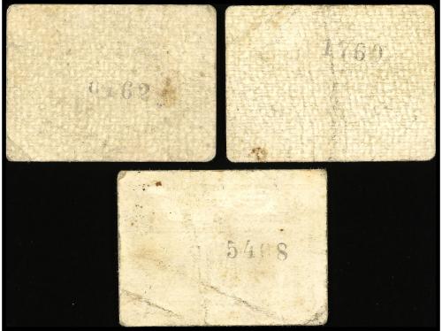 CATALUNYA. Lote 3 billetes 10, 25 y 50 Cèntims. Aj. de VILAN