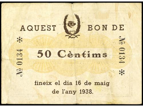 CATALUNYA. 50 Cèntims. 16 Maig 1938. Aj. d´ULLASTRELL. RARO.