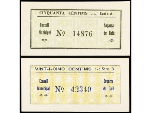 CATALUNYA. Lote 2 billetes 25 y 50 Cèntims. Setembre 1937. C
