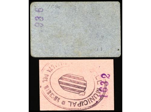 CATALUNYA. Lote 2 billetes 5 y 10 Cèntims. 1 Desembre 1937. 