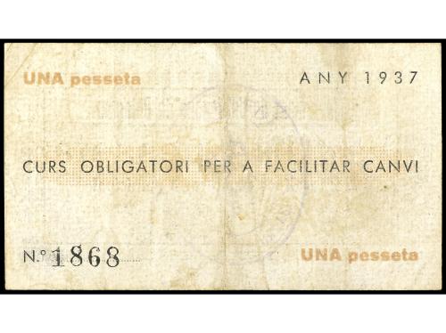 CATALUNYA. 1 Pesseta. 1937. Aj. de VALLFOGONA de BALAGUER. (