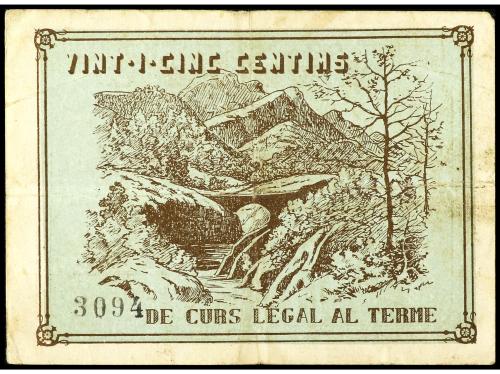 CATALUNYA. 25 Cèntims. C.M. de VILADA. (Algo sucio). ESCASO.
