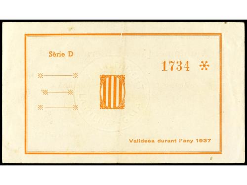 CATALUNYA. 10 Cèntims. 28 Gener 1937. Aj. de LA RIERA DE GAI