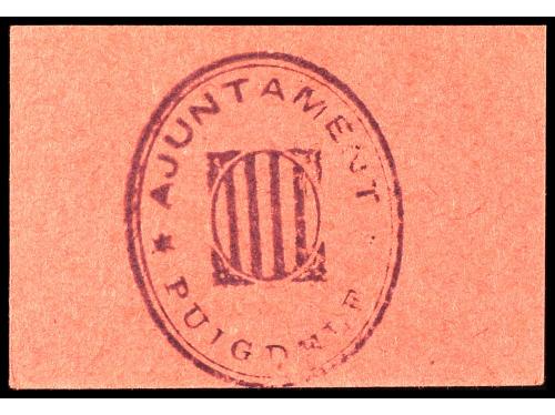 CATALUNYA. 1 Pesseta. C.M. de PUIGDELFI. Cartón. MUY RARO. A
