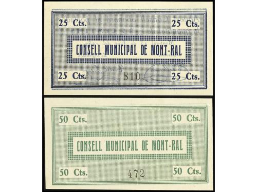 CATALUNYA. Lote 2 billetes 25 y 50 Cèntims. 15 Juny 1937. C.