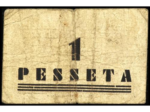 CATALUNYA. 1 Pesseta. C.M. de LES (VALL D´ ARAN). (Roturas).