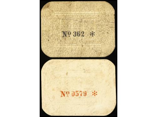 CATALUNYA. Lote 2 billetes 50 Cèntims y 1 Pesseta. Aj. d´ ÒD