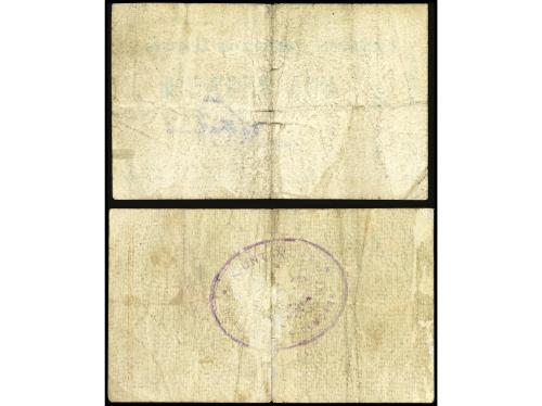 CATALUNYA. Lote 2 billetes 50 Cèntims y 1 Pesseta. Aj d´ AUR