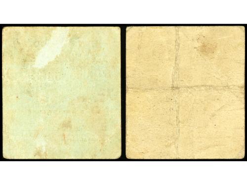 CATALUNYA. Lote 2 billetes 50 Cèntims y 1 Pesseta. Aj. de VI