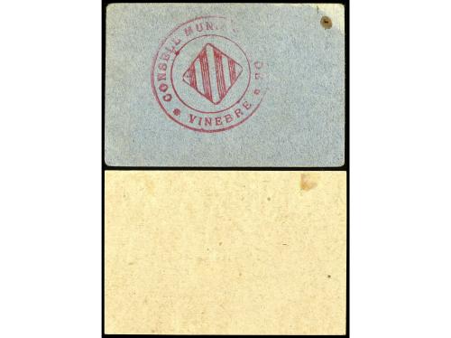 CATALUNYA. Lote 2 billetes 25 Cèntims y 1 Pesseta. Aj. de VI