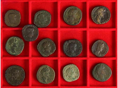 Lote 37 monedas Sestercio. VARIOS EMPERADORES. AE. Bastante 