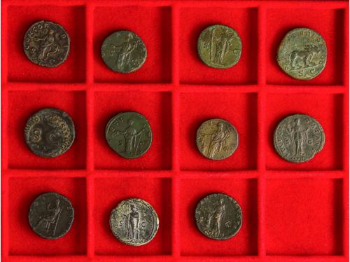 Lote 11 monedas As. VARIOS EMPERADORES. AE. Diferentes. A EX