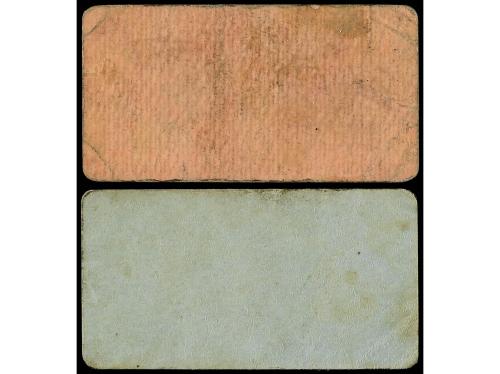 CATALUNYA. Lote 2 billetes 50 Cèntims y 1 Pesseta. Aj. de GA