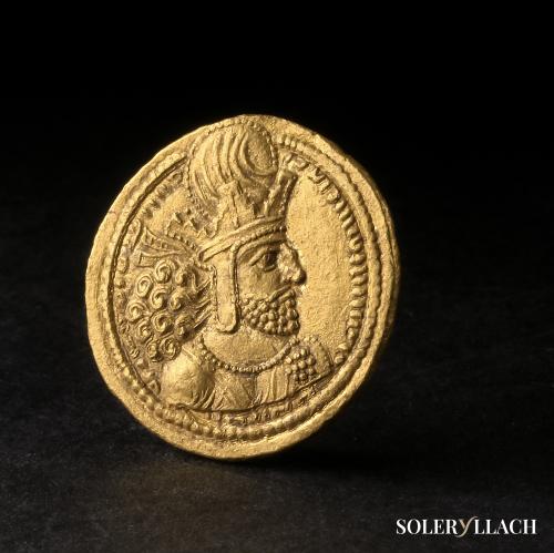 MONEDAS SASÁNIDAS. Dinar. 260-272 d.C. SHAPUR I. Ceca I ``Ct