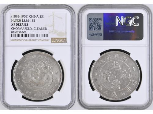 CHINA. 1 Dollar. (1895-1907). HUPEH. NGC XF DETAILS CHOPMARK