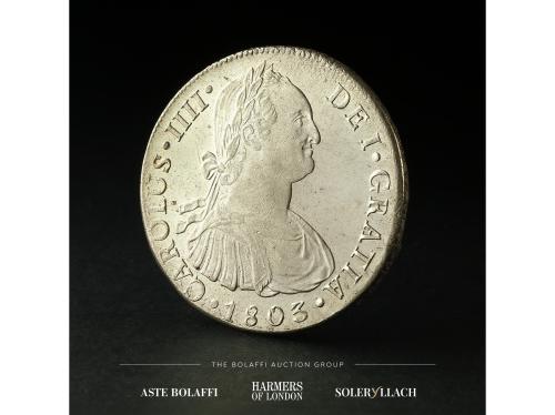 CARLOS IV. 8 Reales. 1803. LIMA. I.J. Anv.: Busto laureado a
