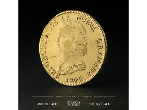 COLOMBIA. 16 Pesos. 1844. POPAYÁN. U. M. Anv.: República de 