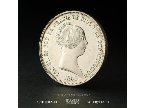ISABEL II. 20 Reales. 1850. MADRID. Anv.: Busto a derecha. R