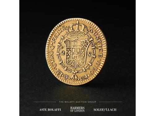 CARLOS III. 2 Escudos. 1786. MÉXICO. F.M. Anv.: Busto a dere