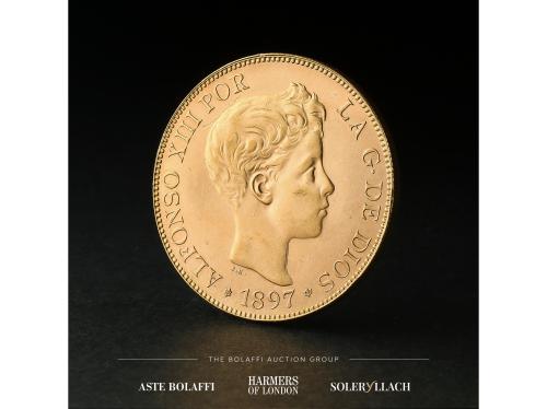 REACUÑACIONES OFICIALES. 100 Pesetas. 1897 (*19-61). S.G.-V.