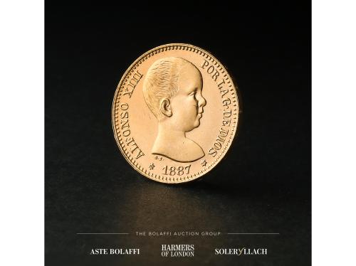 REACUÑACIONES OFICIALES. 20 Pesetas. 1887 (*19-61). M.P.-M. 