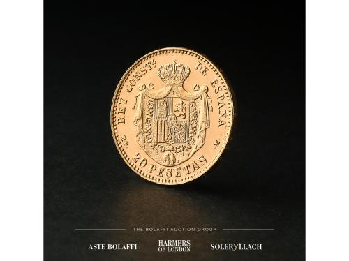 REACUÑACIONES OFICIALES. 20 Pesetas. 1887 (*19-61). M.P.-M. 