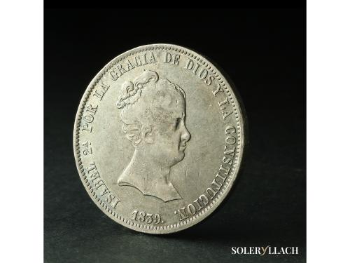 ISABEL II. 20 Reales. 1839. MADRID. C.L. 26,87 grs. (Leves g
