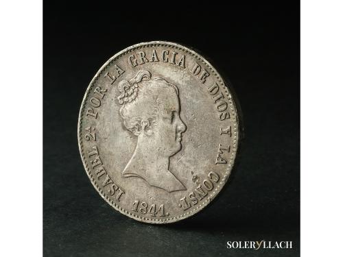 ISABEL II. 10 Reales. 1841. MADRID. C.L. 13,48 grs. (Pequeño