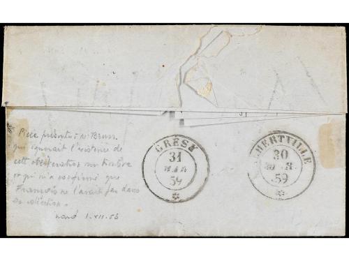✉ ITALIA ANTIGUOS ESTADOS: CERDEÑA. Sa. 15. 1859. UGINE. 20 