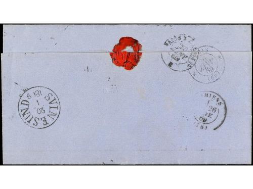 ✉ NORUEGA. Yv. 7, 8, 9. 1869. FREDERIKSHALD a FRANCIA. 3 sk.