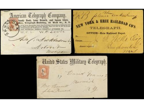 ✉ ESTADOS UNIDOS. 1860-1888. TELEGRAPH COMPANY'S. Nine envel