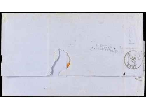 ✉ CUBA. Ant. 8 (4). 1863. HABANA a BARCELONA. 1 real verde (