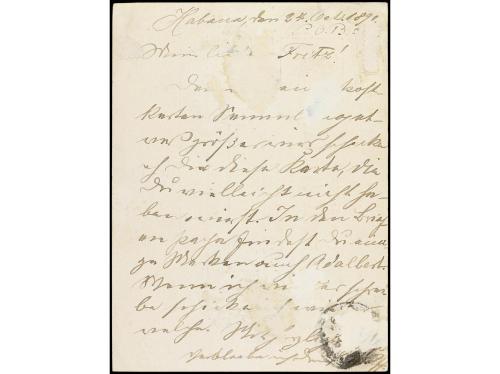 ✉ CUBA. 1891. HABANA a ALEMANIA. Entero Postal de 2 cts. ros