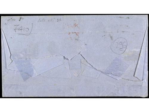 ✉ ESPAÑA. 1859. BILBAO a AREQUIPA (Perú). 2 reales violeta d
