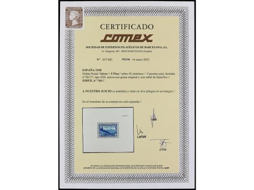 * ESPAÑA. Ed. 760. HB. Aéreo + 5 pts. Leve pliegue en un mar