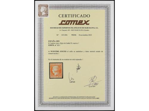 (*) ESPAÑA. Ed. 12. 6 cuartos rosa. Muy buen ejemplar. Cert.